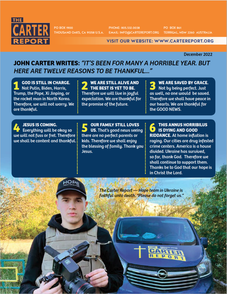 December 2022 The Carter Report Newsleter - Page 1